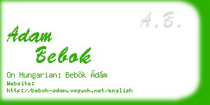 adam bebok business card